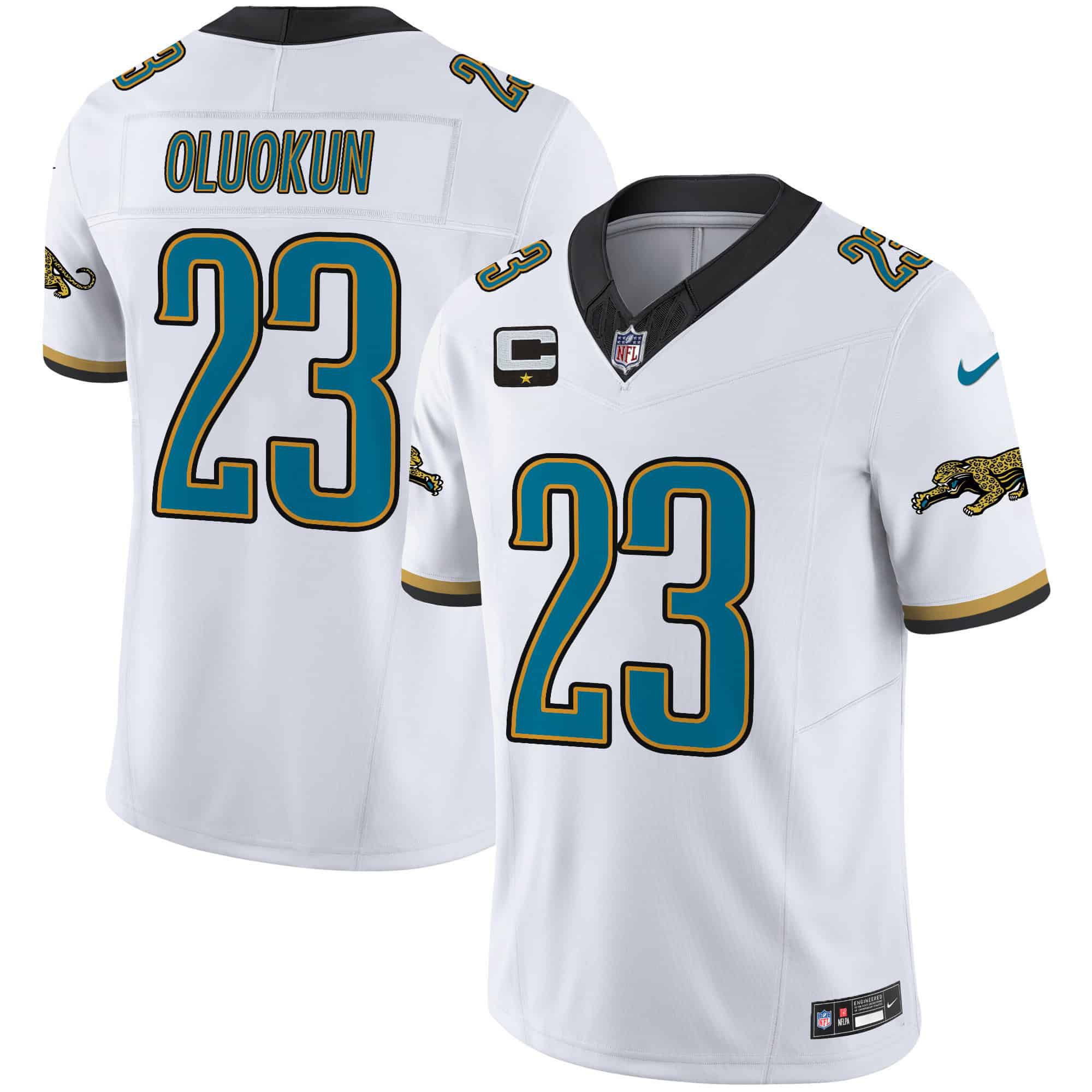 Men Jacksonville Jaguars #23 Oluokun White 2024 Nike Throwback Vapor Limited NFL Jersey